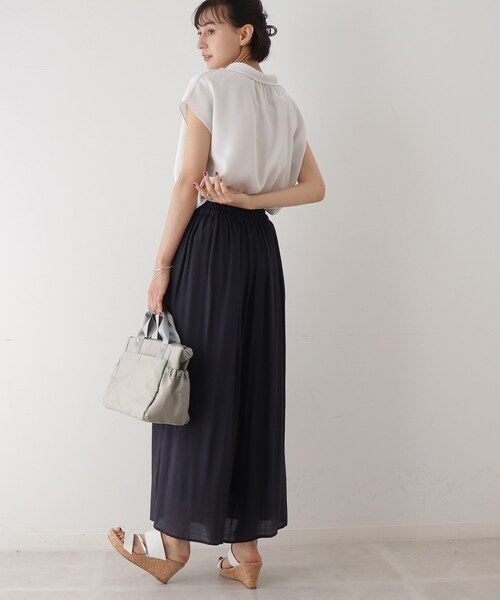 DRESKIP（ドレスキップ）の「◆前後2WAYリボンブラウス（シャツ/ブラウス・レディース・ライトブルー/アイボリー/ホワイト系3/ブラック系・02/03）」の14枚目の写真