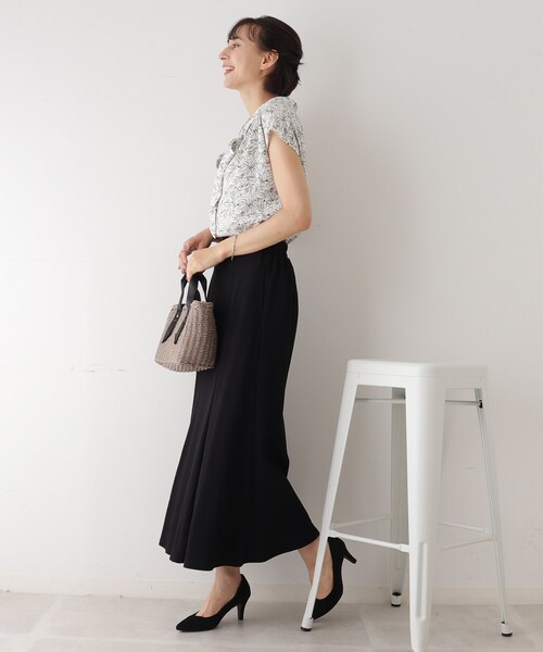 DRESKIP（ドレスキップ）の「◆前後2WAYリボンブラウス（シャツ/ブラウス・レディース・ライトブルー/アイボリー/ホワイト系3/ブラック系・02/03）」の8枚目の写真