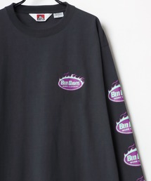 BEN DAVIS/ベンデイビス ビッグシルエット ロゴ ファイヤーボール 袖プリント ロングスリーブTシャツ/レディース メンズ ロンT