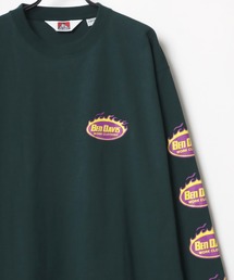 BEN DAVIS/ベンデイビス ビッグシルエット ロゴ ファイヤーボール 袖プリント ロングスリーブTシャツ/レディース メンズ ロンT