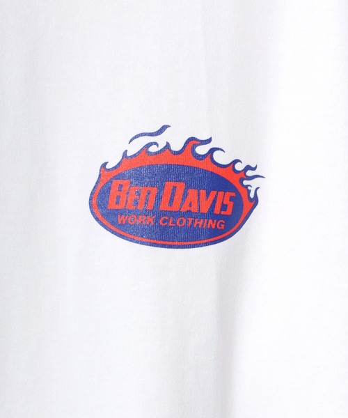BEN DAVIS（ベンデイビス）の「BEN DAVIS/ベンデイビス ビッグシルエット ロゴ ファイヤーボール 袖プリント ロングスリーブTシャツ/レディース メンズ ロンT（Tシャツ/カットソー・メンズ・ホワイト/オートミール/チャコール/ダークグリーン・M/L/XL）」の11枚目の写真