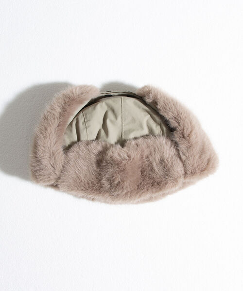 GLOSTER（グロスター）の「【GLOSTER/グロスター】ファーフライトキャップ RIPSTOP リップストップ ミリタリー（キャップ・メンズ・ブラック/ベージュ/オリーブ・FREE）」の4枚目の写真