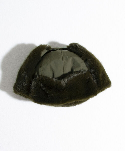 GLOSTER（グロスター）の「【GLOSTER/グロスター】ファーフライトキャップ RIPSTOP リップストップ ミリタリー（キャップ・メンズ・ブラック/ベージュ/オリーブ・FREE）」の5枚目の写真