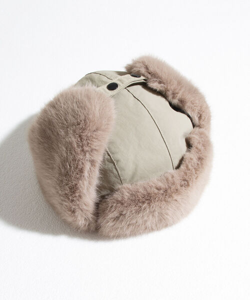 GLOSTER（グロスター）の「【GLOSTER/グロスター】ファーフライトキャップ RIPSTOP リップストップ ミリタリー（キャップ・メンズ・ブラック/ベージュ/オリーブ・FREE）」の12枚目の写真