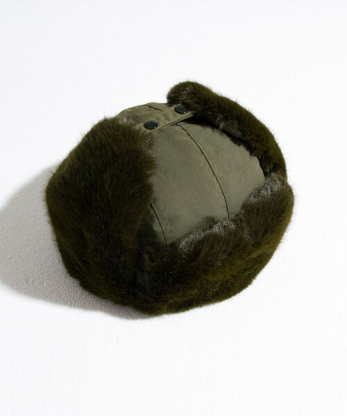 GLOSTER（グロスター）の「【GLOSTER/グロスター】ファーフライトキャップ RIPSTOP リップストップ ミリタリー（キャップ・メンズ・ブラック/ベージュ/オリーブ・FREE）」の14枚目の写真