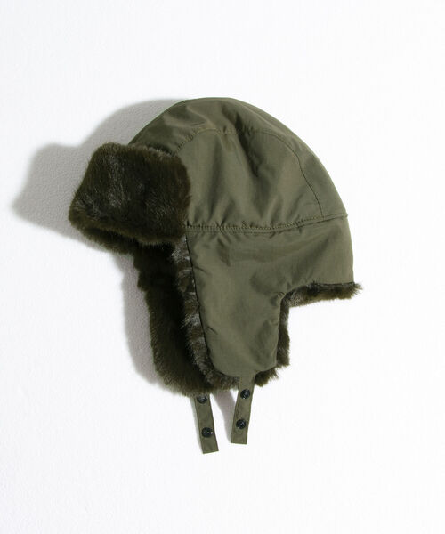 GLOSTER（グロスター）の「【GLOSTER/グロスター】ファーフライトキャップ RIPSTOP リップストップ ミリタリー（キャップ・メンズ・ブラック/ベージュ/オリーブ・FREE）」の15枚目の写真
