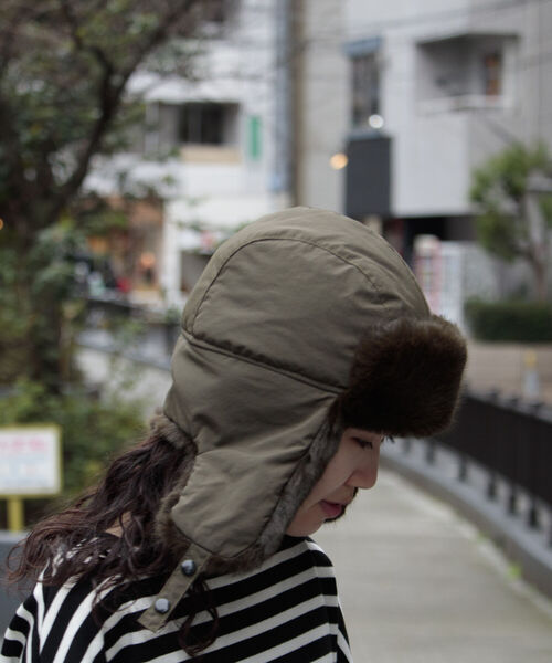 GLOSTER（グロスター）の「【GLOSTER/グロスター】ファーフライトキャップ RIPSTOP リップストップ ミリタリー（キャップ・メンズ・ブラック/ベージュ/オリーブ・FREE）」の17枚目の写真