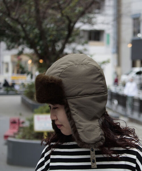 GLOSTER（グロスター）の「【GLOSTER/グロスター】ファーフライトキャップ RIPSTOP リップストップ ミリタリー（キャップ・メンズ・ブラック/ベージュ/オリーブ・FREE）」の18枚目の写真