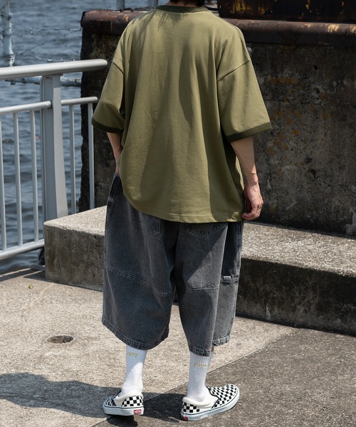 Perushu(ペルーシュ)の「カレッジロゴリンガーTシャツ(Tシャツ/カットソー・メンズ・カーキ/ライトグレー/オフホワイト・LARGE/MEDIUM)」の12枚目の写真