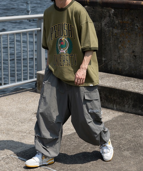 Perushu(ペルーシュ)の「カレッジロゴリンガーTシャツ(Tシャツ/カットソー・メンズ・カーキ/ライトグレー/オフホワイト・LARGE/MEDIUM)」の21枚目の写真