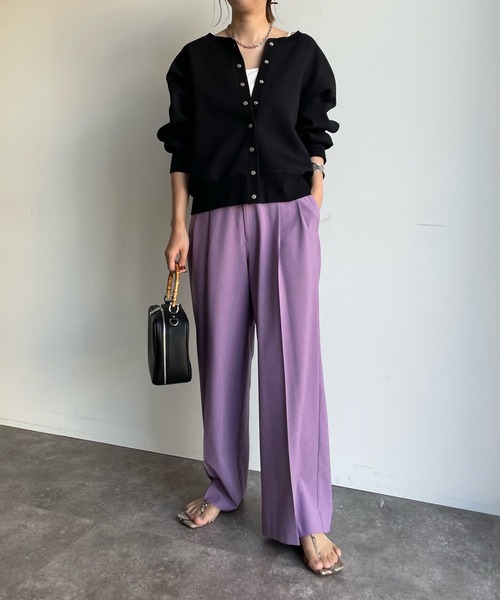 DouDou（ドゥドゥ）の「2WAYドットボタンショートカーディガン（カーディガン/ボレロ・レディース・ブラック/パープル/グレイッシュベージュ/オフホワイト・FREE）」の18枚目の写真