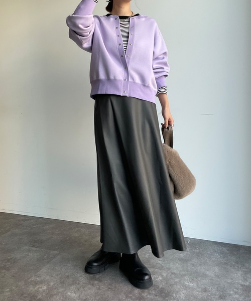 DouDou（ドゥドゥ）の「2WAYドットボタンショートカーディガン（カーディガン/ボレロ・レディース・ブラック/パープル/グレイッシュベージュ/オフホワイト・FREE）」の13枚目の写真