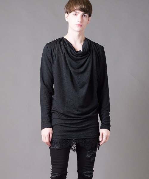 Buffalo Bobs(バッファローボブズ)の「BARK(バーク)ウェーブタック ドレープ ロンT(Tシャツ/カットソー・メンズ・ホワイト/ブラック・2-3/1-2)」の11枚目の写真