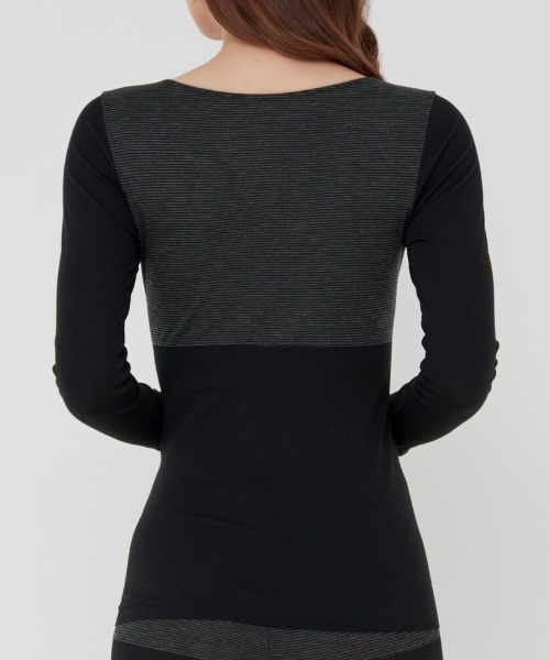 GUNZE（グンゼ）の「HOTMAGIC/ホットマジック 冷えのポイントを集中的に暖める あったか長袖インナー（インナーウェア/肌着・レディース・ベージュ系その他/ピンク/ブラック/ローズ/ネイビー/チャコールグレー/ブルーグレー・X-LARGE/LARGE/MEDIUM）」の16枚目の写真