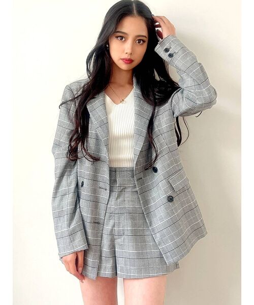 GYDA（ジェイダ）の「【セットアップ着用可】ハイウエストグレンチェックショートパンツ（その他パンツ・レディース・ベージュ/グレー・FREE）」の11枚目の写真