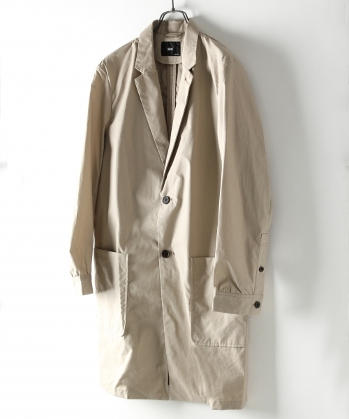HARE（ハレ）の「タイプライターシャツコート(HARE)（チェスターコート・メンズ・ホワイト/ベージュ/ブルー/ネイビー・MEDIUM/SMALL/LARGE）」の3枚目の写真