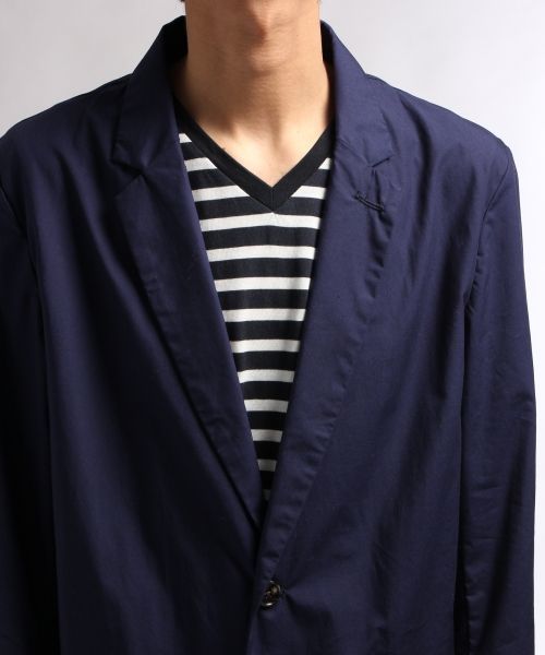 HARE（ハレ）の「タイプライターシャツコート(HARE)（チェスターコート・メンズ・ホワイト/ベージュ/ブルー/ネイビー・MEDIUM/SMALL/LARGE）」の11枚目の写真