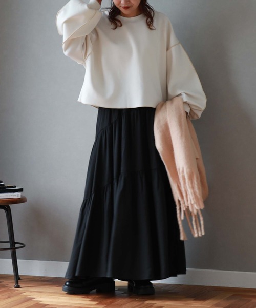 archives（アルシーヴ）の「カーブティアードスカート（スカート・レディース・ブラック/ブルー/アイボリー・MEDIUM）」の6枚目の写真