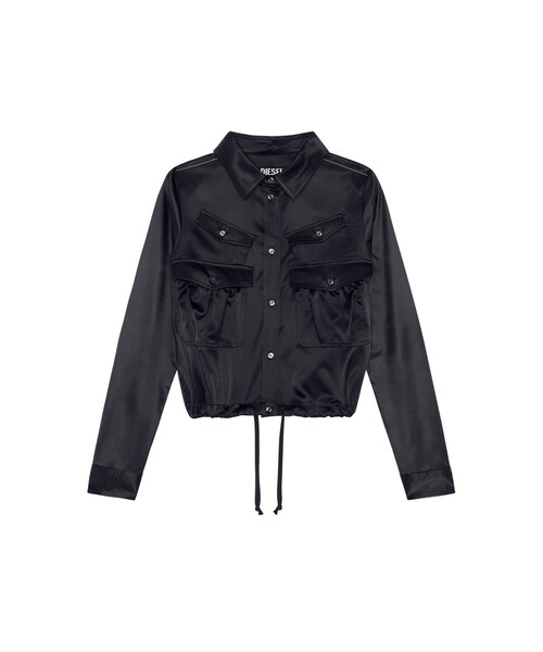 DIESEL（ディーゼル）の「レディース 長袖シャツ サテン（シャツ/ブラウス・レディース・グレー/ブラック・MEDIUM/LARGE/X-LARGE/SMALL）」の4枚目の写真