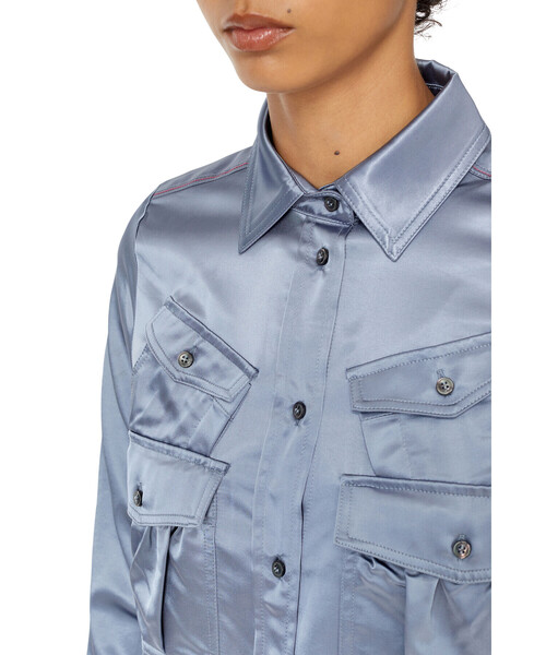 DIESEL（ディーゼル）の「レディース 長袖シャツ サテン（シャツ/ブラウス・レディース・グレー/ブラック・MEDIUM/LARGE/X-LARGE/SMALL）」の5枚目の写真