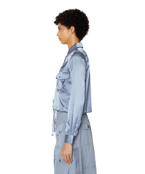 DIESEL（ディーゼル）の「レディース 長袖シャツ サテン（シャツ/ブラウス・レディース・グレー/ブラック・MEDIUM/LARGE/X-LARGE/SMALL）」の9枚目の写真