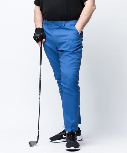 MIZUNO（ミズノ　）の「【別注サイズ】 ノータック ゴルフ パンツ（チノパンツ・メンズ・ホワイト×レッド/ブルー・4L/5L/6L/3L）」の2枚目の写真