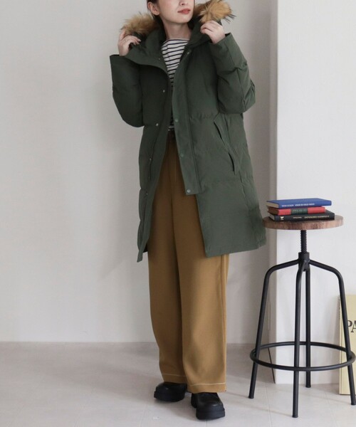 GEVACO(ゲバコ)の「【GEVACO/ゲバコ】フーデッドロングダウンジャケット(ダウンジャケット/コート・レディース・ブラック/ベージュ/カーキ・38)」の19枚目の写真