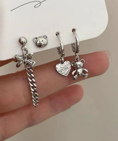 LAC-VERT(ラック・ヴェール)の「ベアピアスセット(ピアス(両耳用)・レディース・シルバー・FREE)」の3枚目の写真