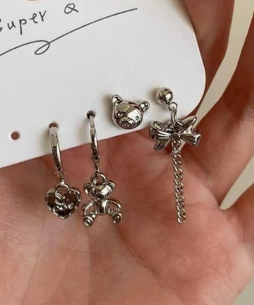 LAC-VERT(ラック・ヴェール)の「ベアピアスセット(ピアス(両耳用)・レディース・シルバー・FREE)」の8枚目の写真