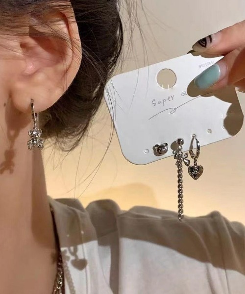 LAC-VERT(ラック・ヴェール)の「ベアピアスセット(ピアス(両耳用)・レディース・シルバー・FREE)」の12枚目の写真