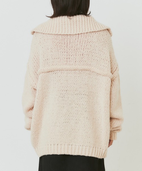 Libra Cue（リブラ キュー）の「オーバージャケットニットカーディガン（カーディガン/ボレロ・レディース・ブラック/グリーン/ピンクベージュ・FREE）」の9枚目の写真