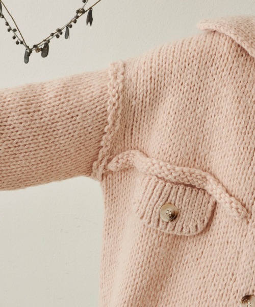 Libra Cue（リブラ キュー）の「オーバージャケットニットカーディガン（カーディガン/ボレロ・レディース・ブラック/グリーン/ピンクベージュ・FREE）」の15枚目の写真