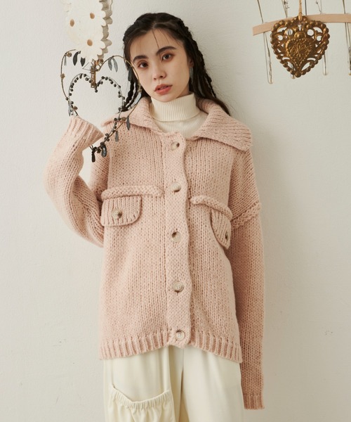 Libra Cue（リブラ キュー）の「オーバージャケットニットカーディガン