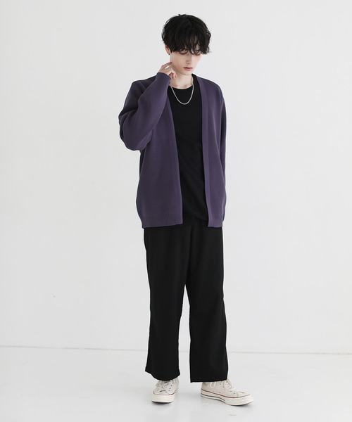 ASTRONOMY（アストロノミー）の「4WAYストレッチ ウォッシャブル ボタンレスカーディガン（カーディガン/ボレロ・メンズ・ライトグレー/モカ/パープル/ブラック/チャコール/ブルーグリーン/マスタード・XL/S/L/M）」の22枚目の写真