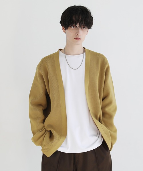 ASTRONOMY（アストロノミー）の「4WAYストレッチ ウォッシャブル ボタンレスカーディガン（カーディガン/ボレロ・メンズ・ライトグレー/モカ/パープル/ブラック/チャコール/ブルーグリーン/マスタード・XL/S/L/M）」の19枚目の写真