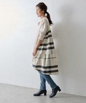 BEARDSLEY(ビアズリー)の【新色アイボリー追加決定！】後ろにチェック柄が際立つ　タフタビッグチェックチュニック
