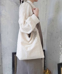 m.soeur | 刺繍レースのトートバッグ＊コサージュ付き(トートバッグ)