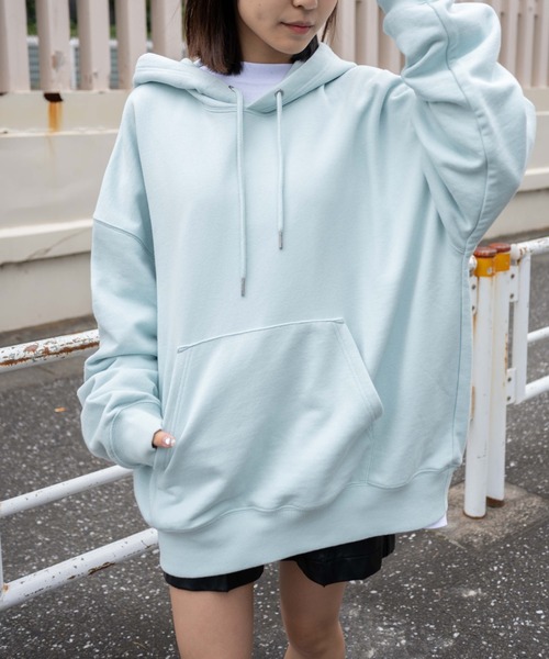 WEGO（ウィゴー）の「WEGO/【セットアップ対象商品】ヘビーウエイト BIGプルパーカー（パーカー・メンズ・ネイビー/グリーン系その他/カーキ/ライトベージュ/ブルー系その他/ホワイト/グレー系その他/ブラック/ライトピンク・LARGE/MEDIUM）」の18枚目の写真