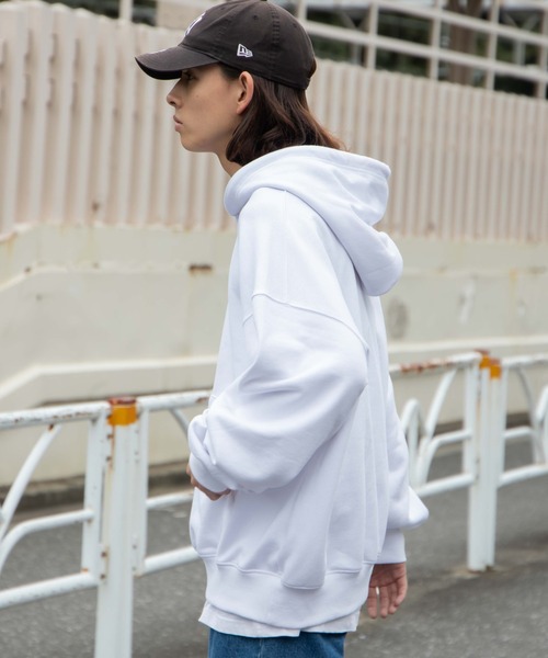 WEGO（ウィゴー）の「WEGO/【セットアップ対象商品】ヘビーウエイト BIGプルパーカー（パーカー・メンズ・ネイビー/グリーン系その他/カーキ/ライトベージュ/ブルー系その他/ホワイト/グレー系その他/ブラック/ライトピンク・LARGE/MEDIUM）」の19枚目の写真