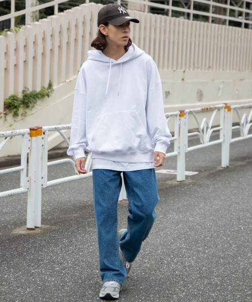 WEGO（ウィゴー）の「WEGO/【セットアップ対象商品】ヘビーウエイト BIGプルパーカー（パーカー・メンズ・ネイビー/グリーン系その他/カーキ/ライトベージュ/ブルー系その他/ホワイト/グレー系その他/ブラック/ライトピンク・LARGE/MEDIUM）」の20枚目の写真