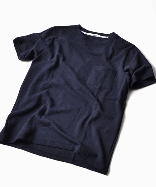 SHIPS（シップス）の「SC: SHIPS（シップス）ミニパイル ボーダー ポケット Tシャツ■（Tシャツ/カットソー・メンズ・ホワイト/ホワイト×ブルー/グリーン/ダークブルー/ネイビー/グレー/グレー系その他/コバルトブルー・MEDIUM/X-LARGE/SMALL/LARGE）」の6枚目の写真