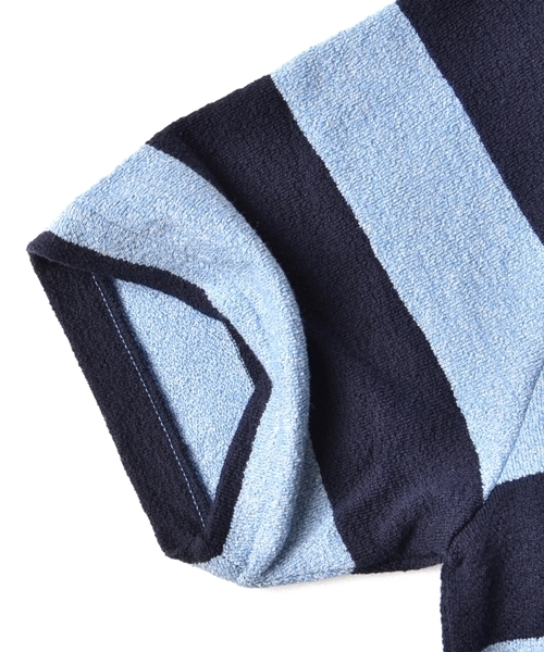 SHIPS（シップス）の「SC: SHIPS（シップス）ミニパイル ボーダー ポケット Tシャツ■（Tシャツ/カットソー・メンズ・ホワイト/ホワイト×ブルー/グリーン/ダークブルー/ネイビー/グレー/グレー系その他/コバルトブルー・MEDIUM/X-LARGE/SMALL/LARGE）」の18枚目の写真