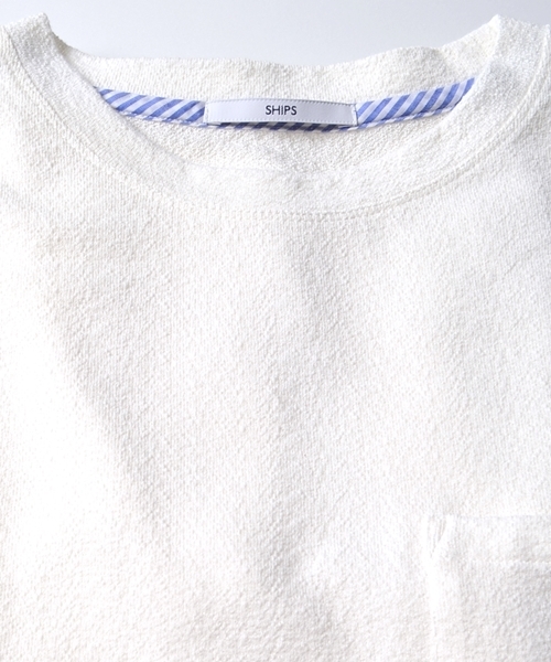 SHIPS（シップス）の「SC: SHIPS（シップス）ミニパイル ボーダー ポケット Tシャツ■（Tシャツ/カットソー・メンズ・ホワイト/ホワイト×ブルー/グリーン/ダークブルー/ネイビー/グレー/グレー系その他/コバルトブルー・MEDIUM/X-LARGE/SMALL/LARGE）」の21枚目の写真