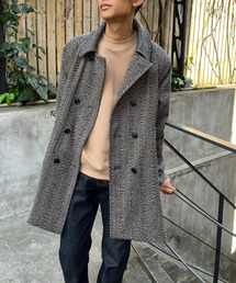 2wayヘリンボンダブルブレストコート