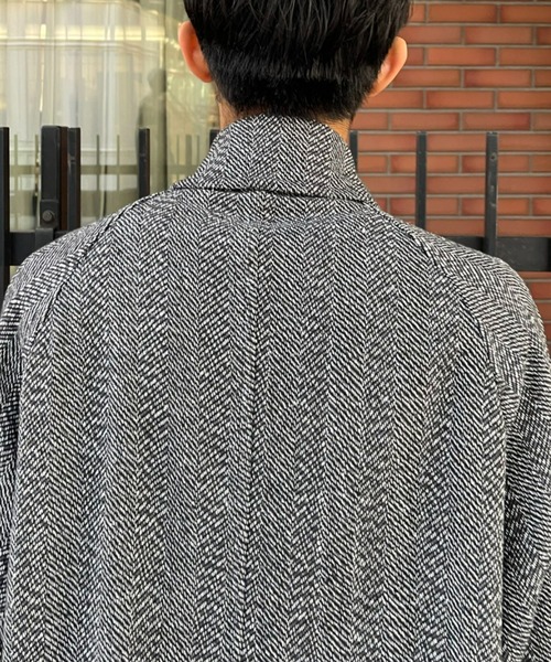 CIAOPANIC(チャオパニック)の「2wayヘリンボンダブルブレストコート(トレンチコート・メンズ・ブラック/ブラウン・MEDIUM/LARGE)」の7枚目の写真