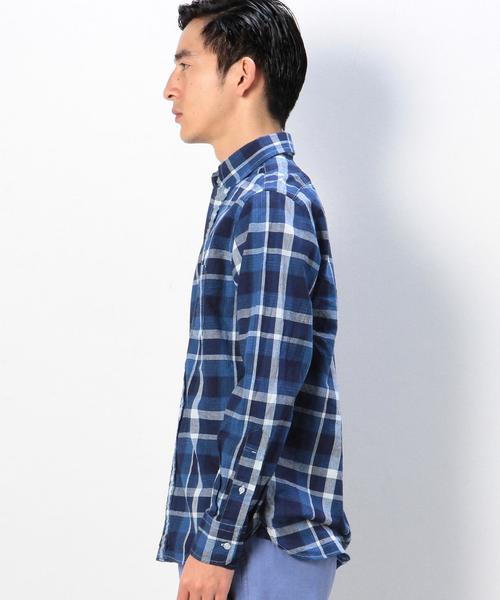 coen（コーエン）の「インディゴチェックボタンダウンシャツ（シャツ/ブラウス・メンズ・その他2/その他1・SMALL/MEDIUM/LARGE/X-LARGE）」の7枚目の写真