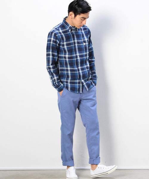 coen（コーエン）の「インディゴチェックボタンダウンシャツ（シャツ/ブラウス・メンズ・その他2/その他1・SMALL/MEDIUM/LARGE/X-LARGE）」の8枚目の写真
