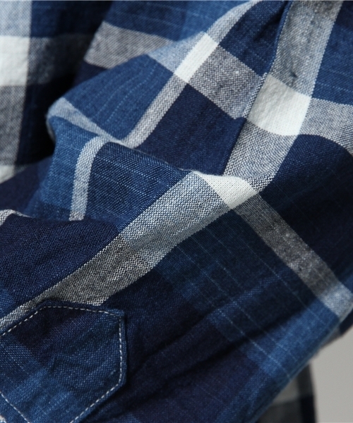 coen（コーエン）の「インディゴチェックボタンダウンシャツ（シャツ/ブラウス・メンズ・その他2/その他1・SMALL/MEDIUM/LARGE/X-LARGE）」の12枚目の写真