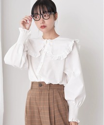 earth music&ecology | ビックカラーフリルブラウス(シャツ/ブラウス)