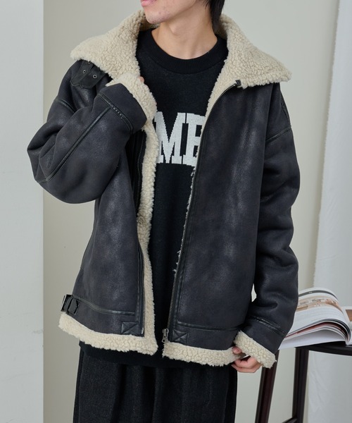 COLONY 2139(コロニートゥーワンスリーナイン)の「ムートンライクB-3(ムートンコート・メンズ・アイボリー/ブラック・MEDIUM/LARGE/X-LARGE)」の18枚目の写真